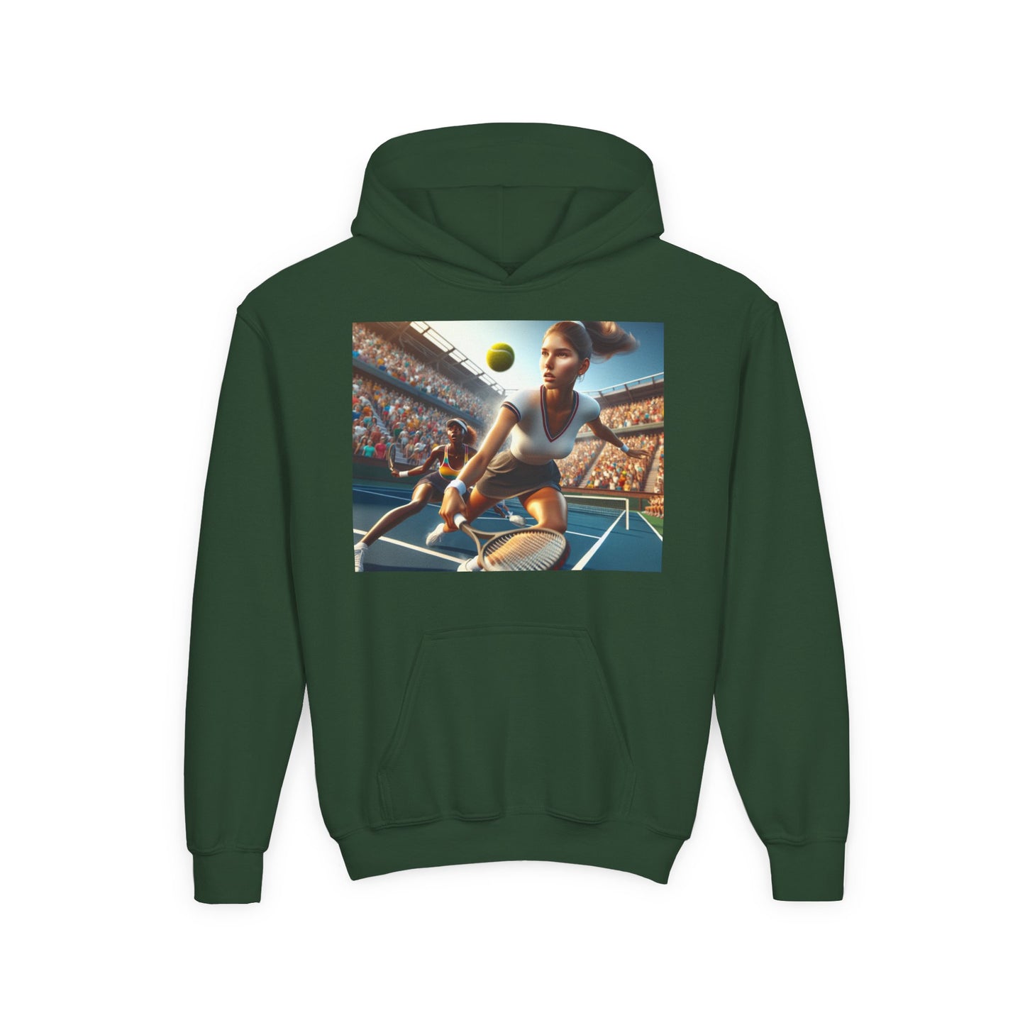 Youth Tennis Champion Hoodie - Sporty Heavy Blend Sweatshirt for Young Athletes