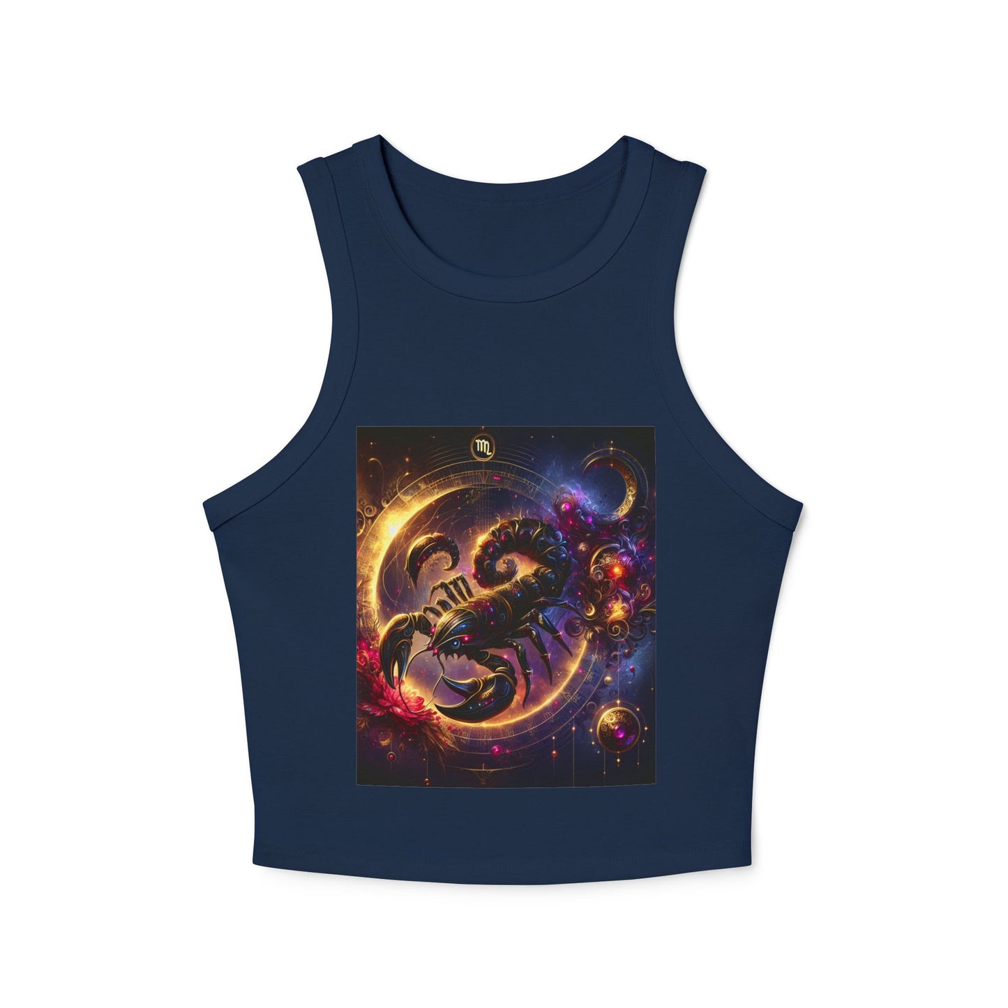 Scorpio Women's Micro Rib Racer Tank Top - Vibrant Galaxy Design