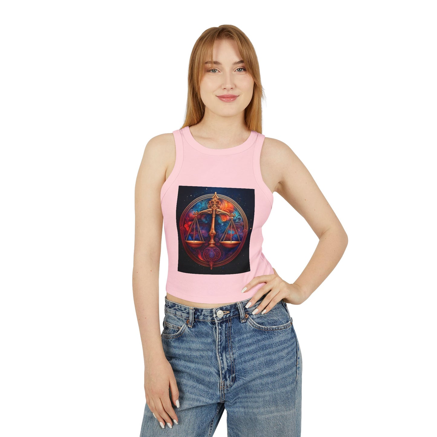 Libra Women's Micro Rib Racer Tank Top