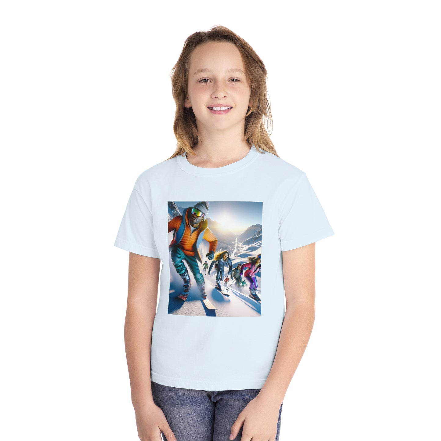 Skiing Youth Midweight Tee