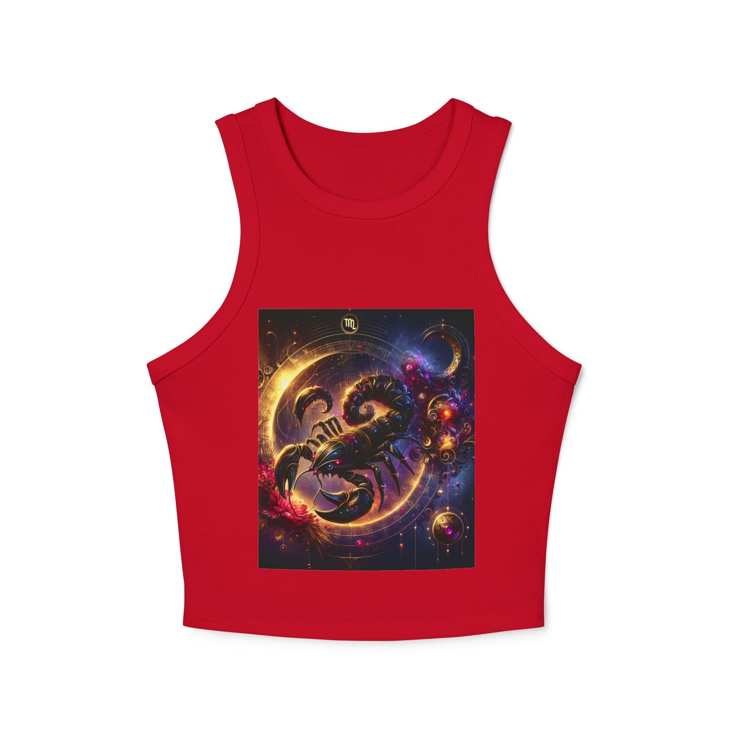 Scorpio Women's Micro Rib Racer Tank Top - Vibrant Galaxy Design