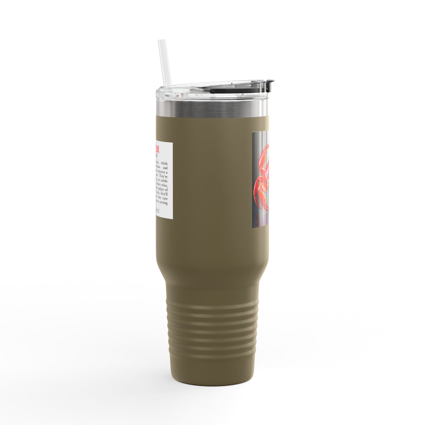 Cancer Insulated Travel Mug, 40oz, Perfect for Zodiac Fans, Coffee, Tea, Water