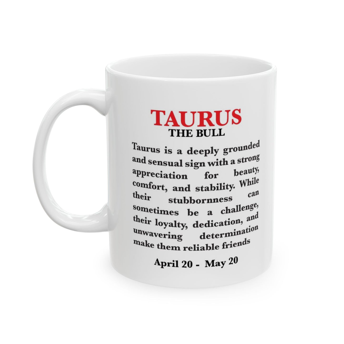 Taurus Zodiac Ceramic Mug, Astrology Coffee Cup, Horoscope Drinkware for Taurus Lovers, May/June Birthday Gift, Star Sign Mug