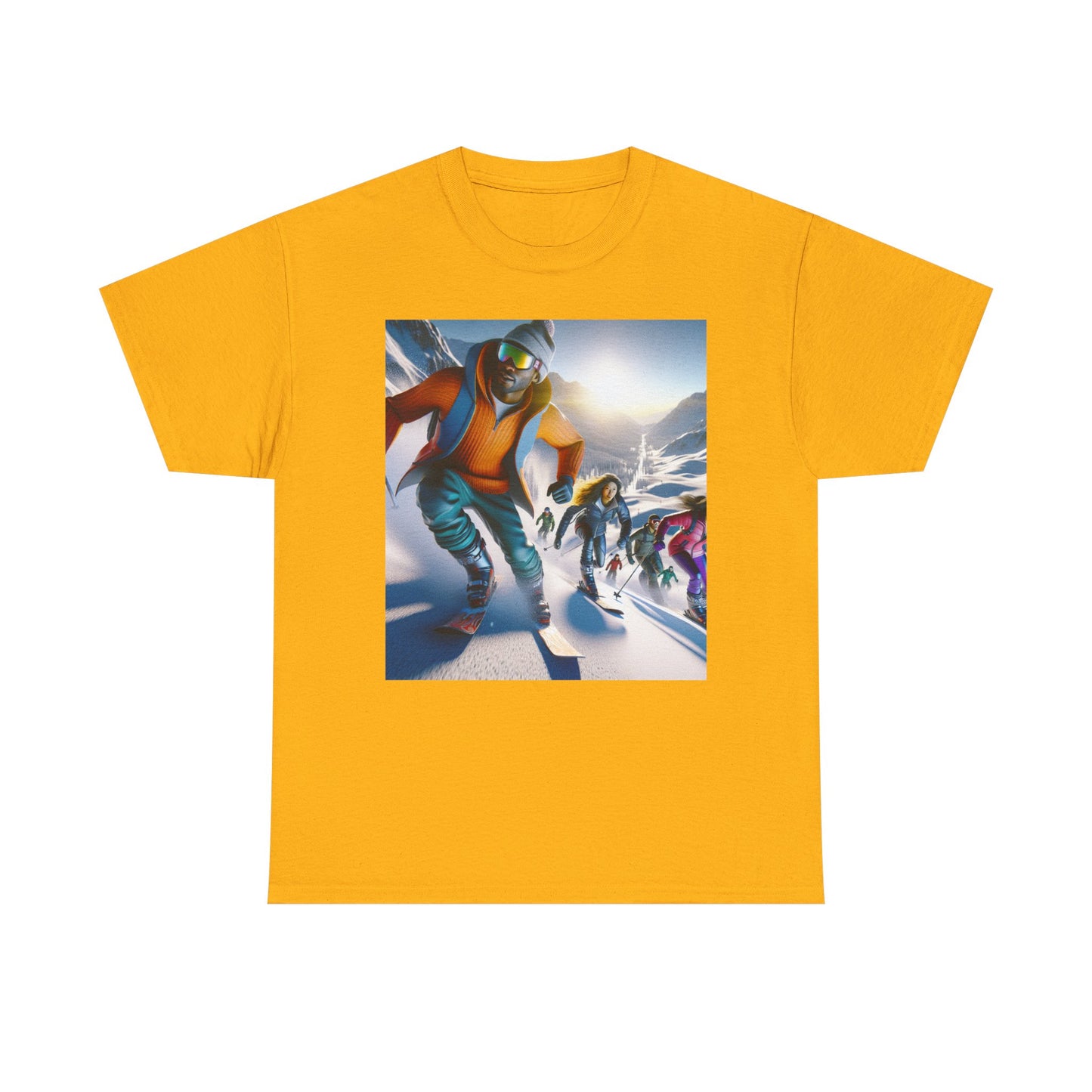 Skiing Women's Heavy Cotton Tee