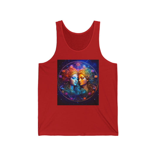 Gemini Unisex Jersey Tank Top - Perfect for Festivals & Casual Wear