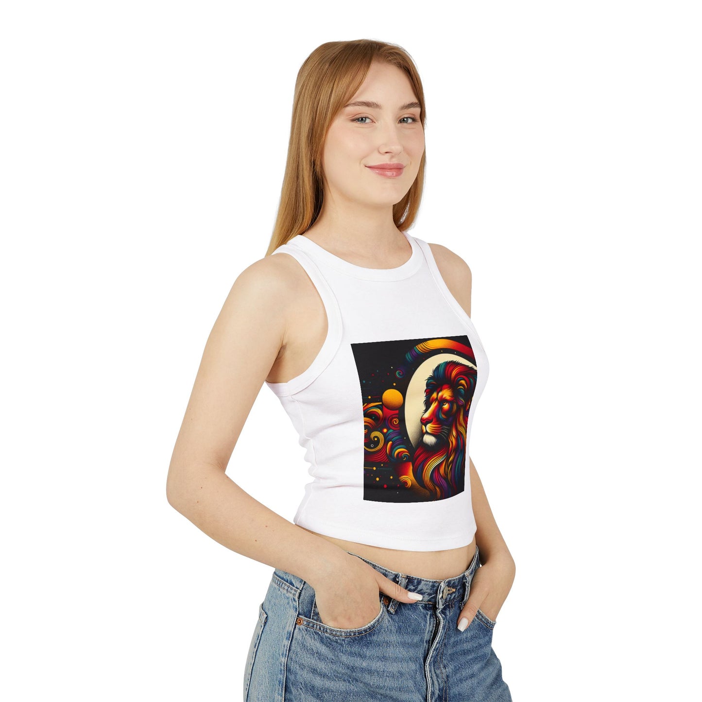Leo Women's Micro Rib Racer Tank Top