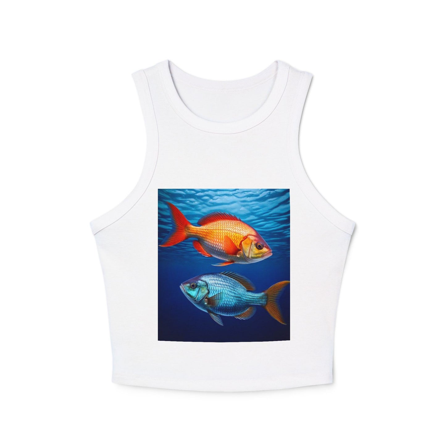 Pisces Women's Micro Rib Racer Tank Top - Summer Beach Style