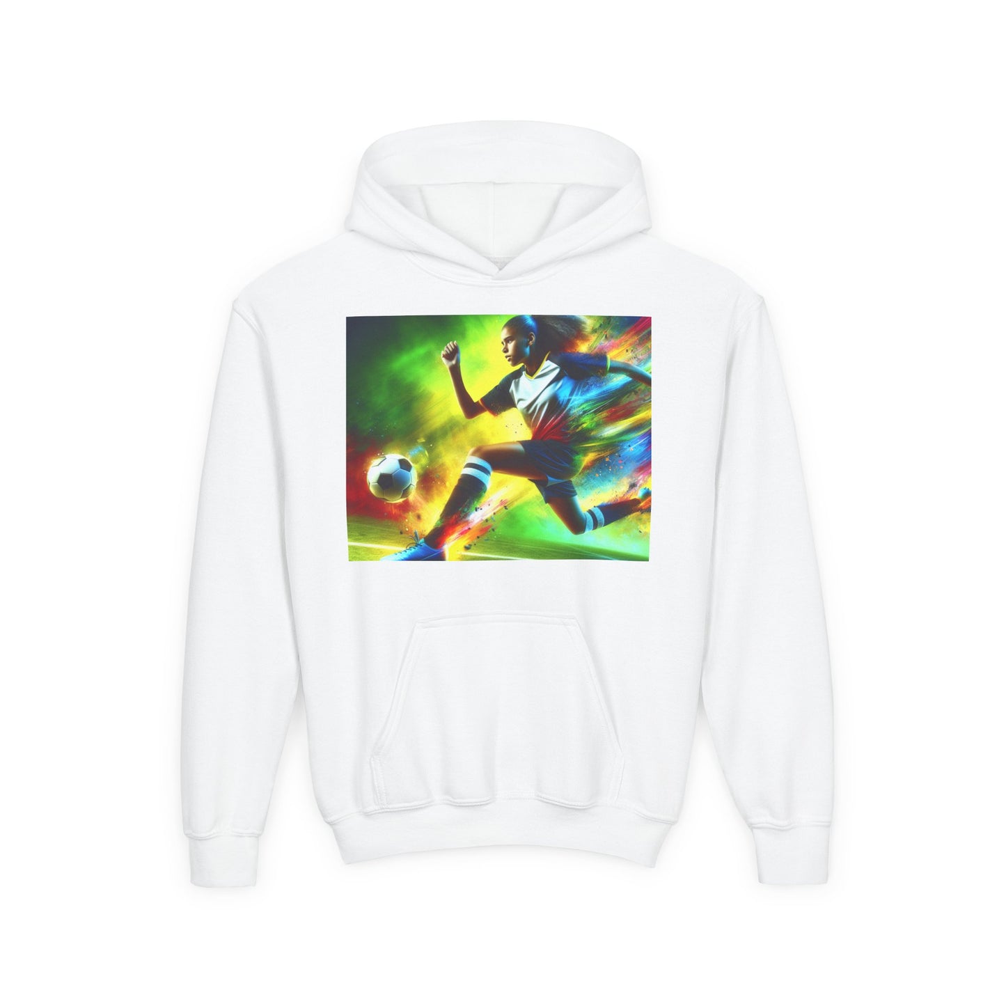 Soccer Youth Hoodie - Sporty Heavy Blend Sweatshirt for Young Athletes