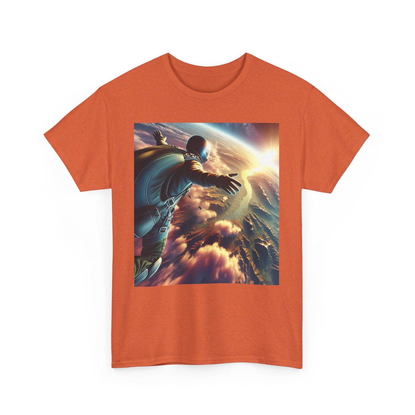 Cosmic Adventure Unisex Heavy Cotton Tee - Space Graphic Shirt