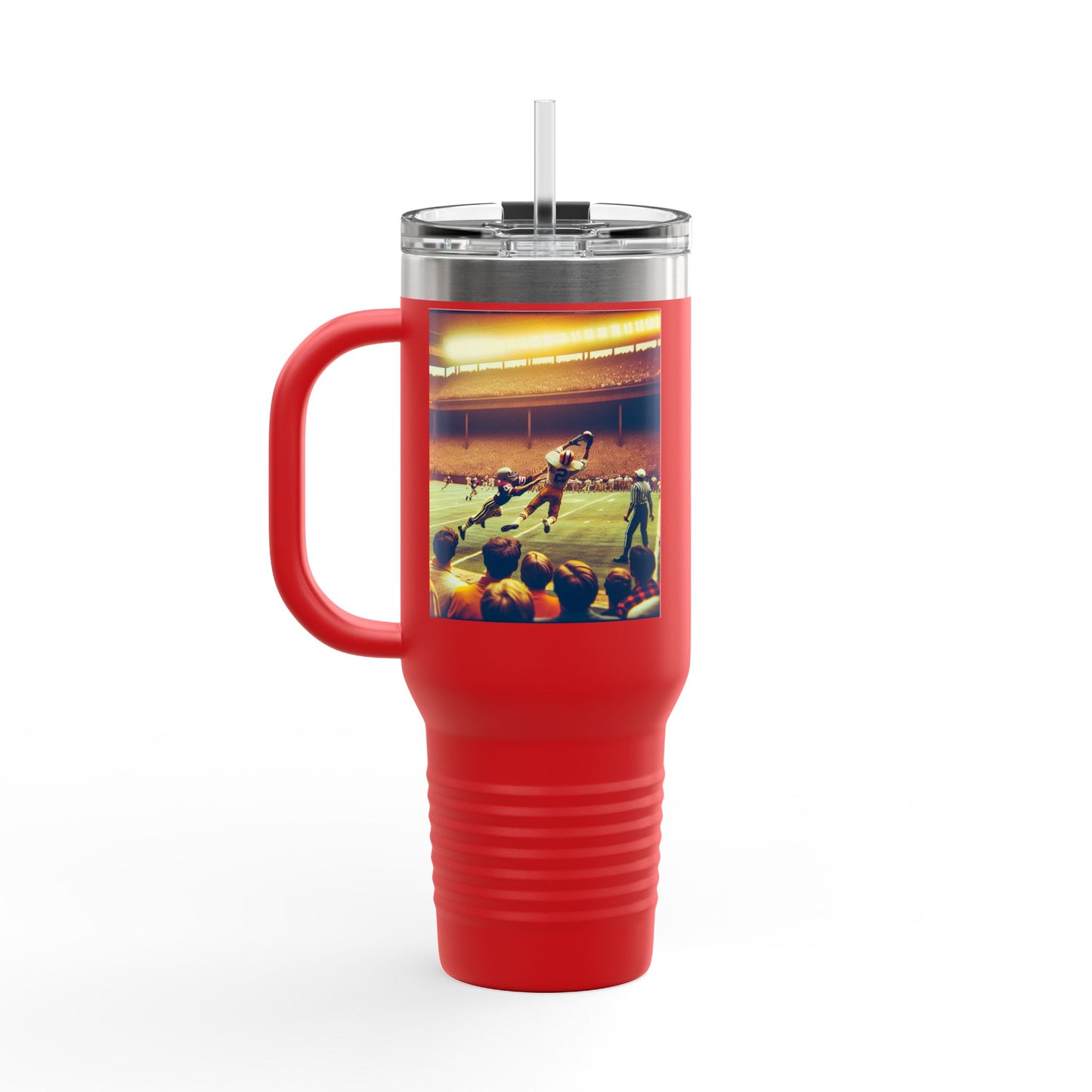 Vintage Football Insulated Travel Mug, 40oz, Perfect for Fans, Leagues, Game Day, Sports Events, Coffee, Tea, Water