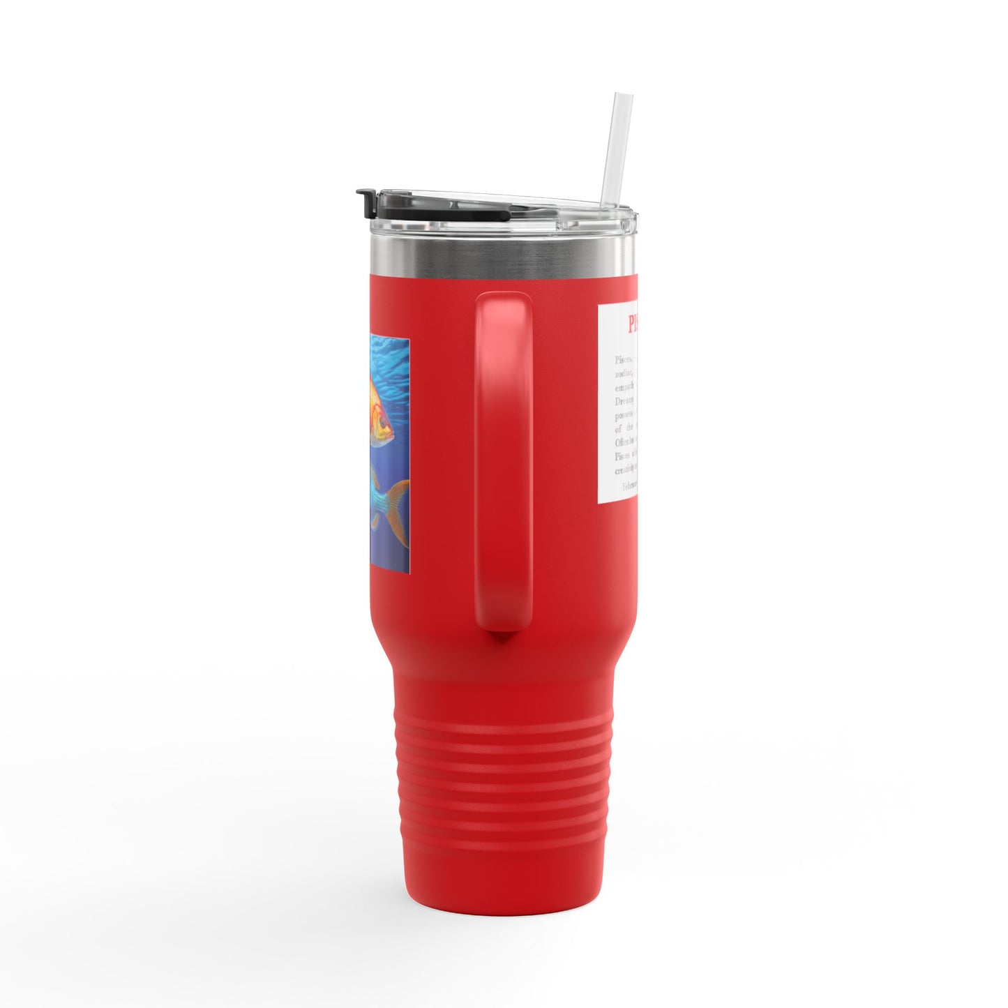 Pisces Insulated Travel Mug, 40oz, Perfect for Zodiac Fans, Coffee, Tea, Water