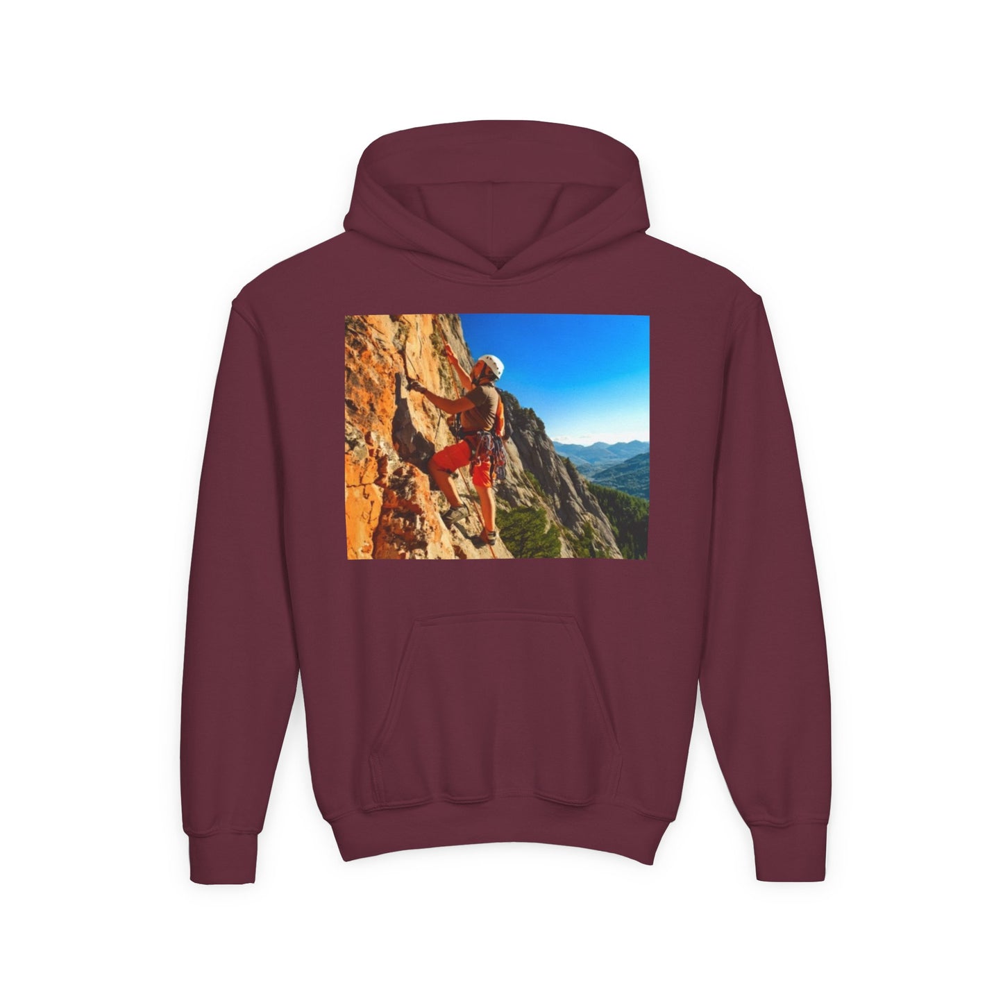 Rock Climbing Youth Hoodie - Heavy Blend Sweatshirt
