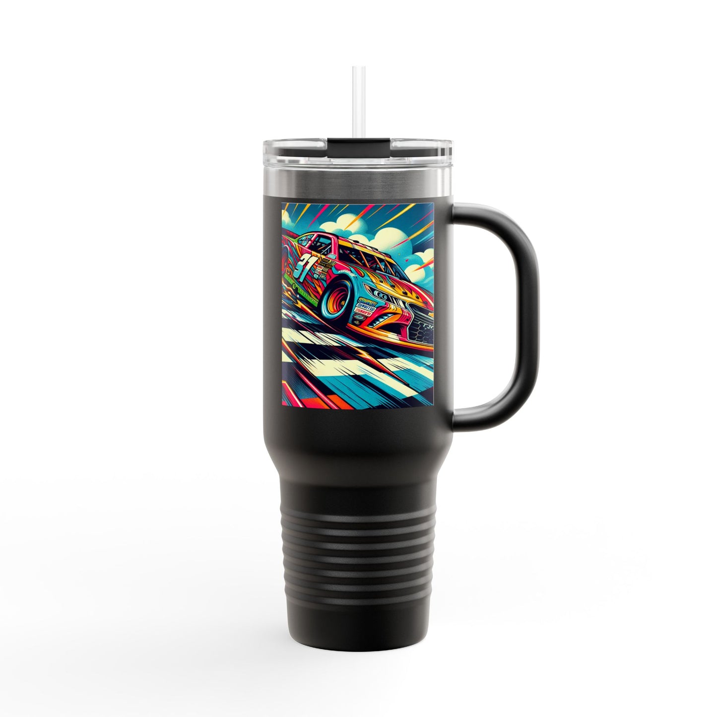 Vintage F1 Insulated Travel Mug, 40oz, Perfect for Fans, Sports Events, Coffee, Tea, Water