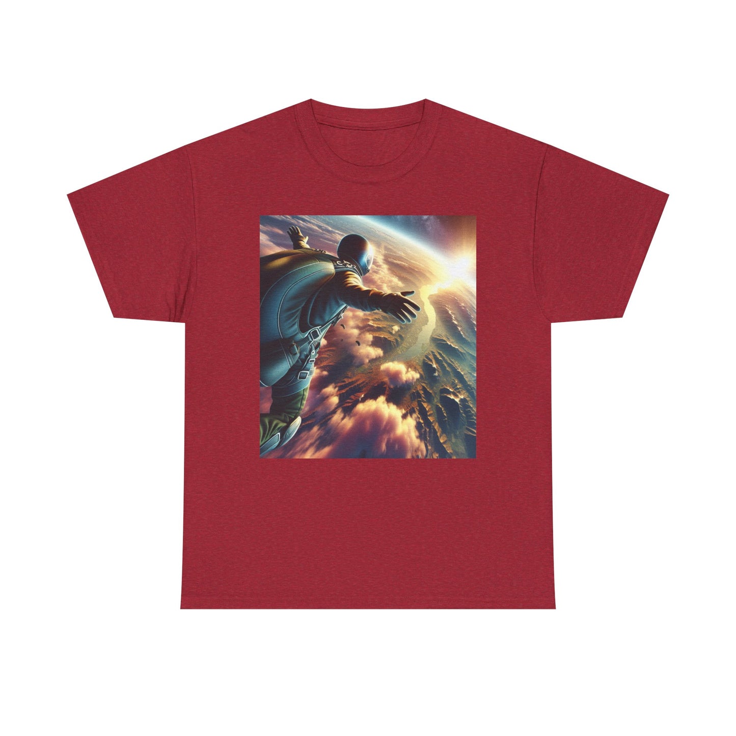Cosmic Adventure Unisex Heavy Cotton Tee - Space Graphic Shirt