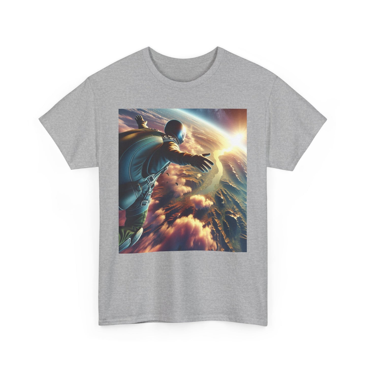 Cosmic Adventure Unisex Heavy Cotton Tee - Space Graphic Shirt