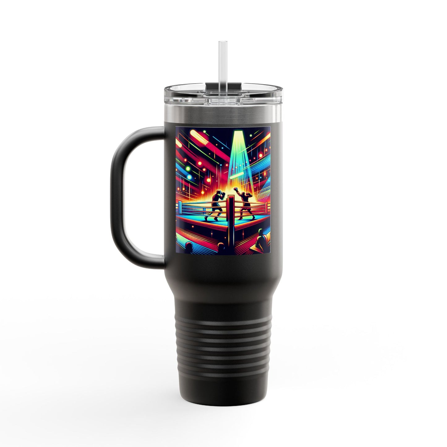 Vintage Boxing Insulated Travel Mug, 40oz, Perfect for Fans, Game Day, Sports Events, Coffee, Tea, Water