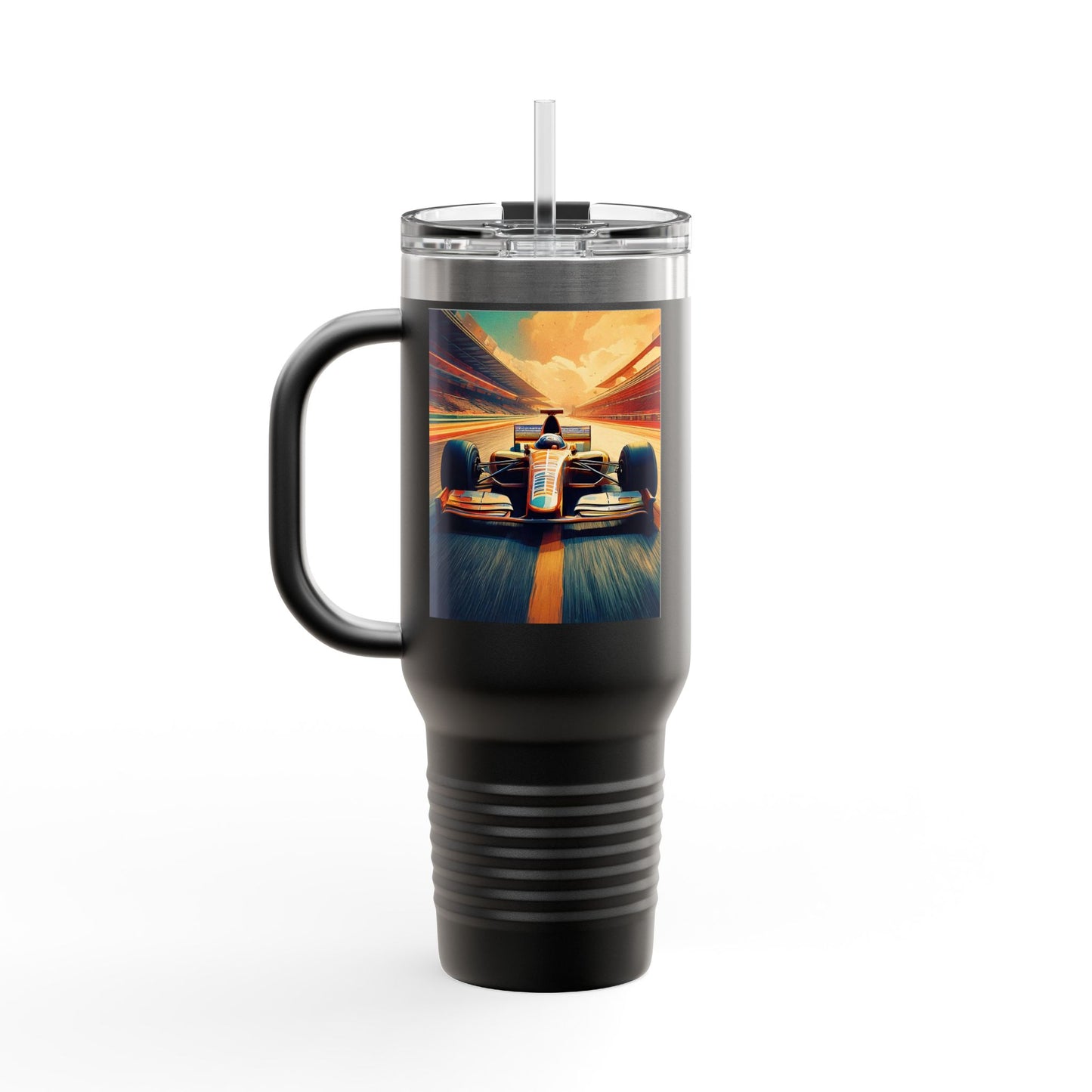 Vintage F1 Insulated Travel Mug, 40oz, Perfect for Fans, Sports Events, Coffee, Tea, Water