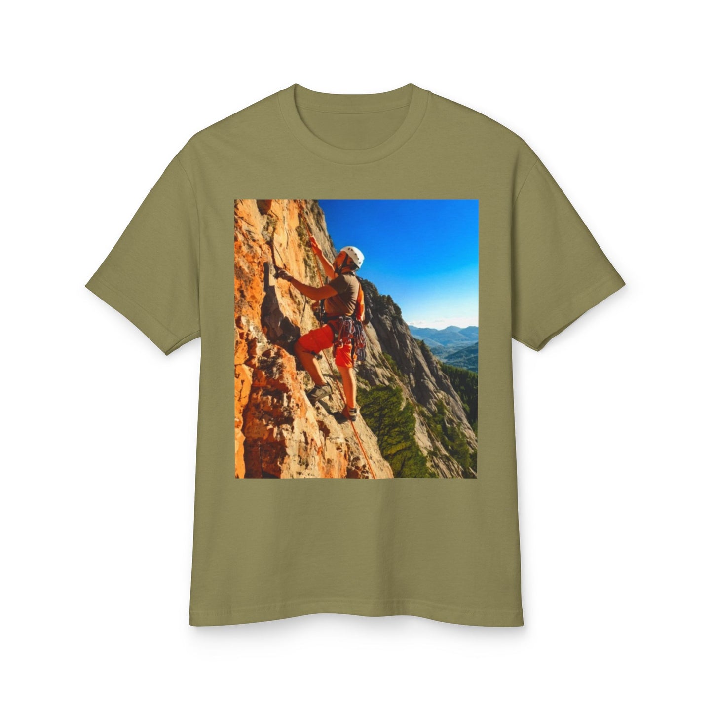 Rock Climbing Heavyweight Tee - Unisex Garment-Dyed Shirt