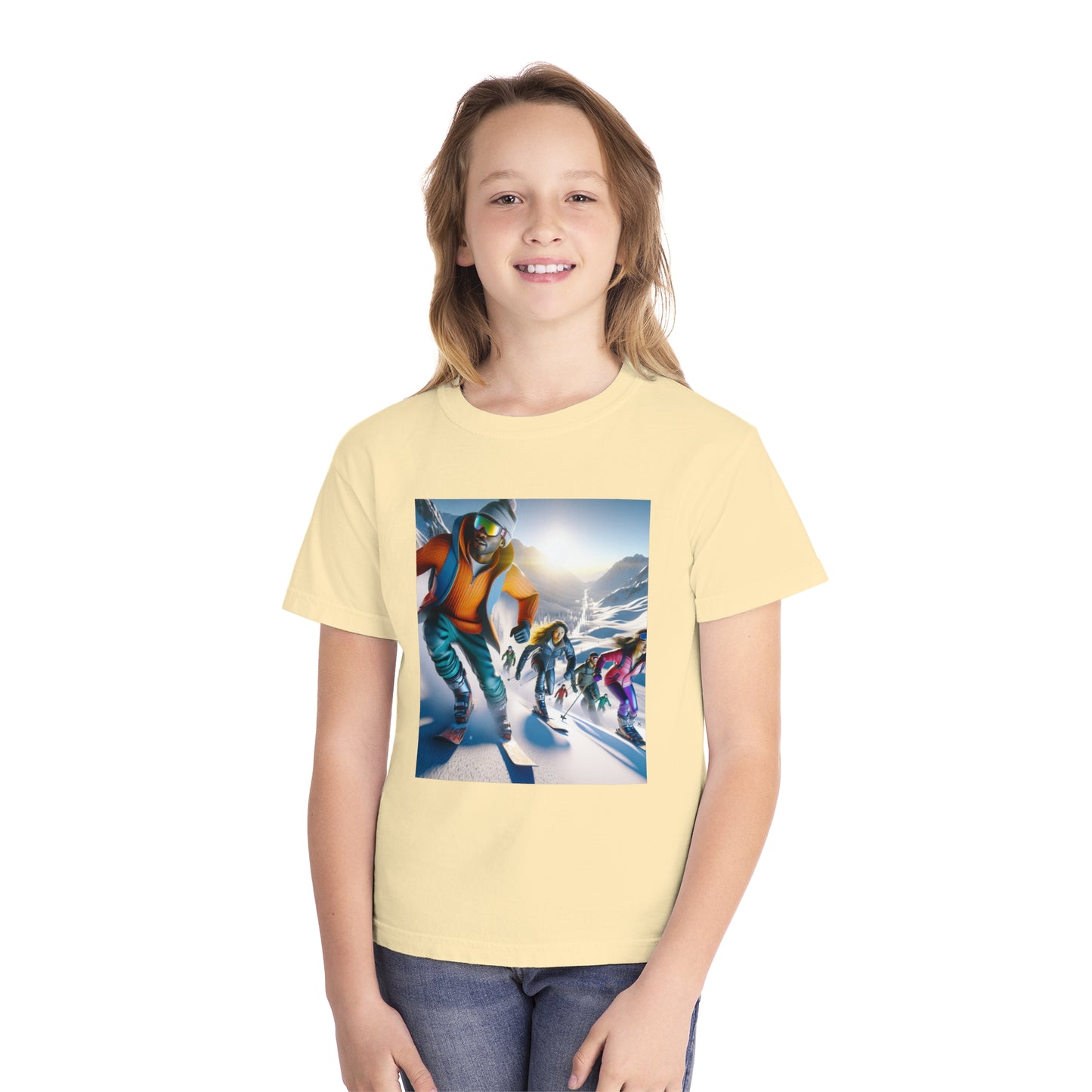 Skiing Youth Midweight Tee