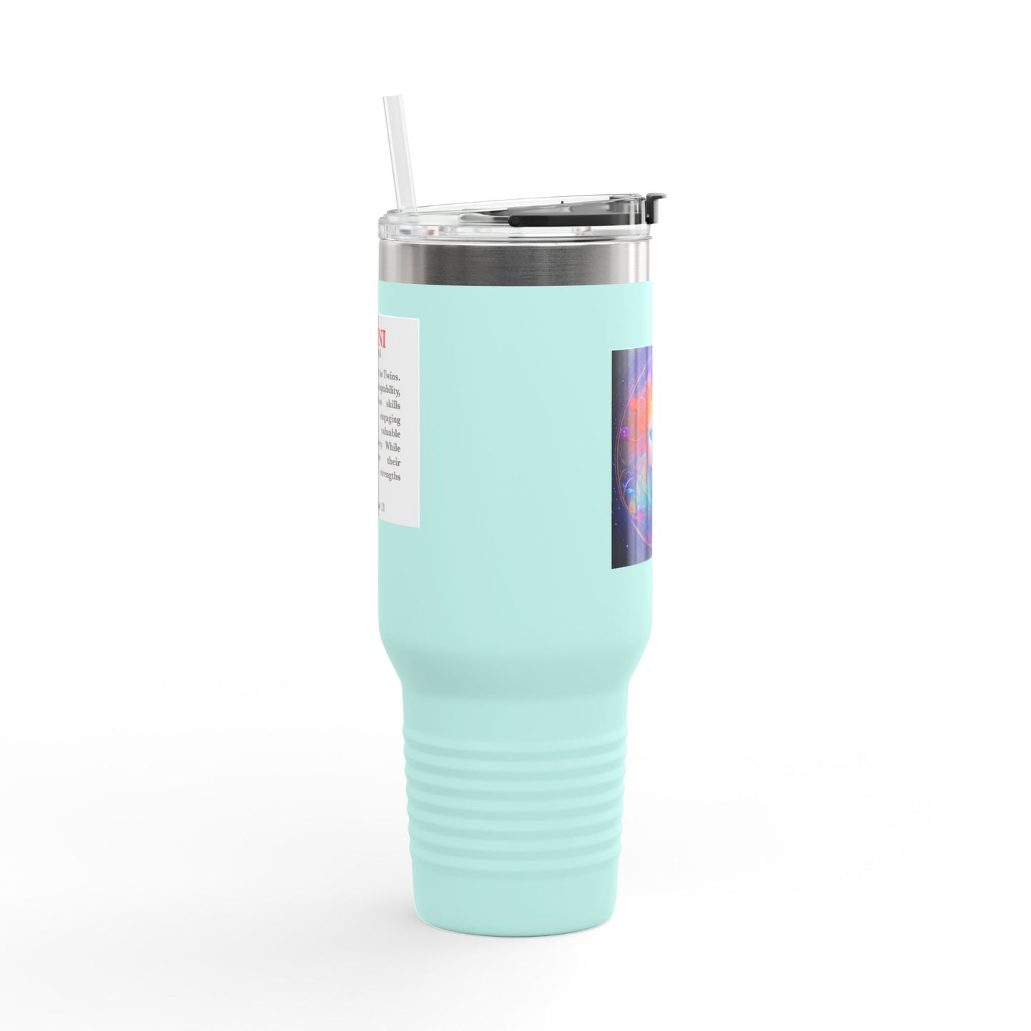 Gemini Insulated Travel Mug, 40oz, Perfect for Zodiac Fans, Coffee, Tea, Water