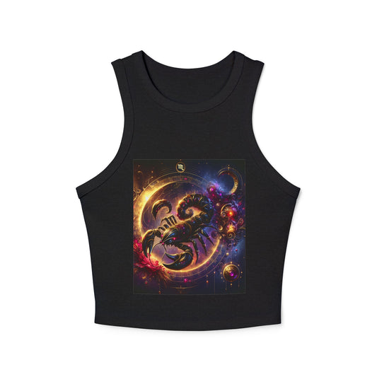 Scorpio Women's Micro Rib Racer Tank Top - Vibrant Galaxy Design