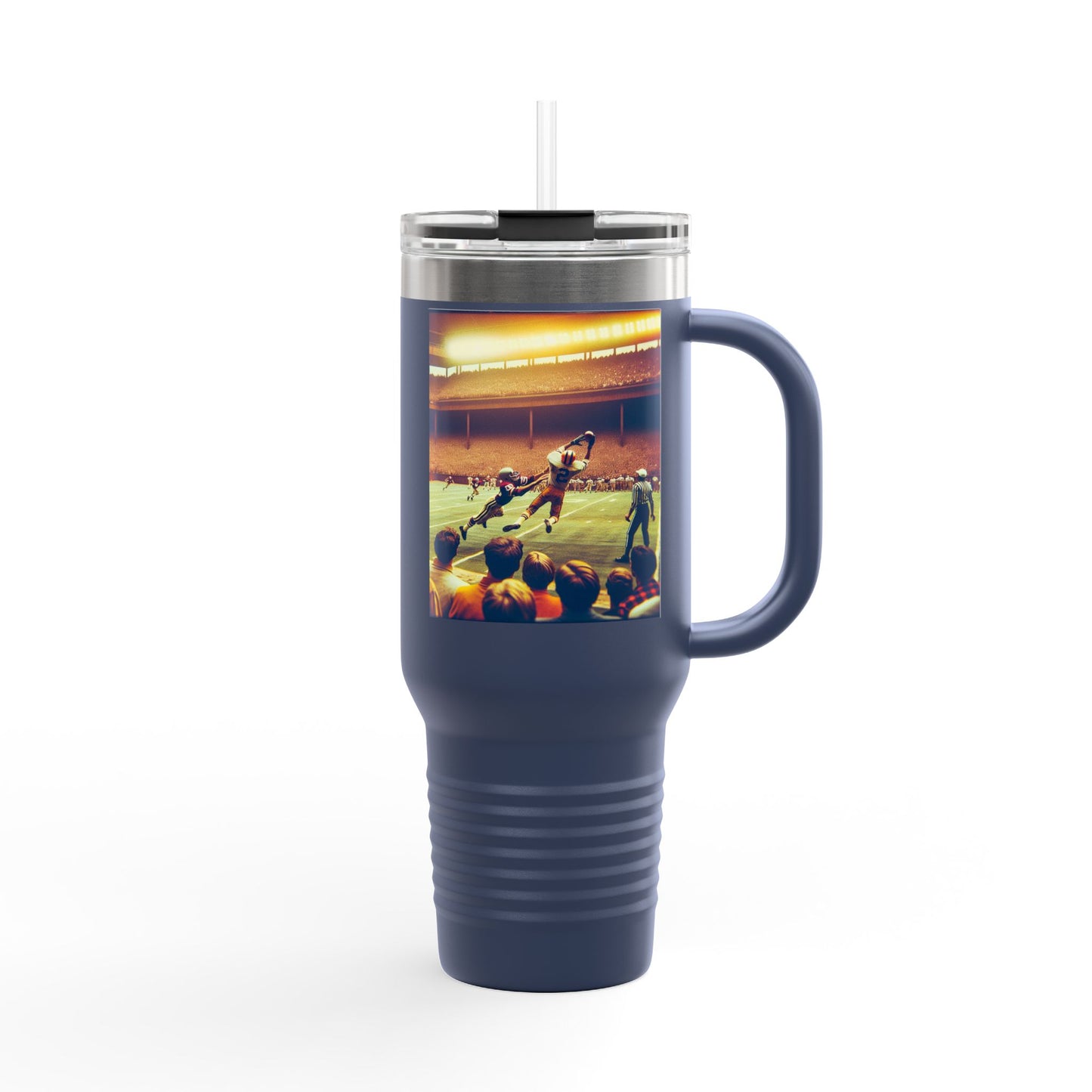 Vintage Football Insulated Travel Mug, 40oz, Perfect for Fans, Leagues, Game Day, Sports Events, Coffee, Tea, Water