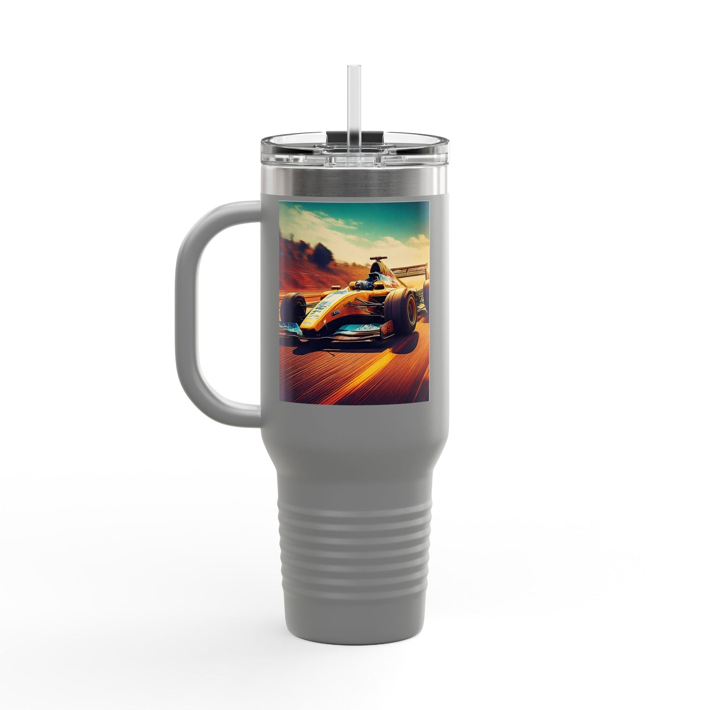 Vintage F1 Insulated Travel Mug, 40oz, Perfect for Fans, Sports Events, Coffee, Tea, Water