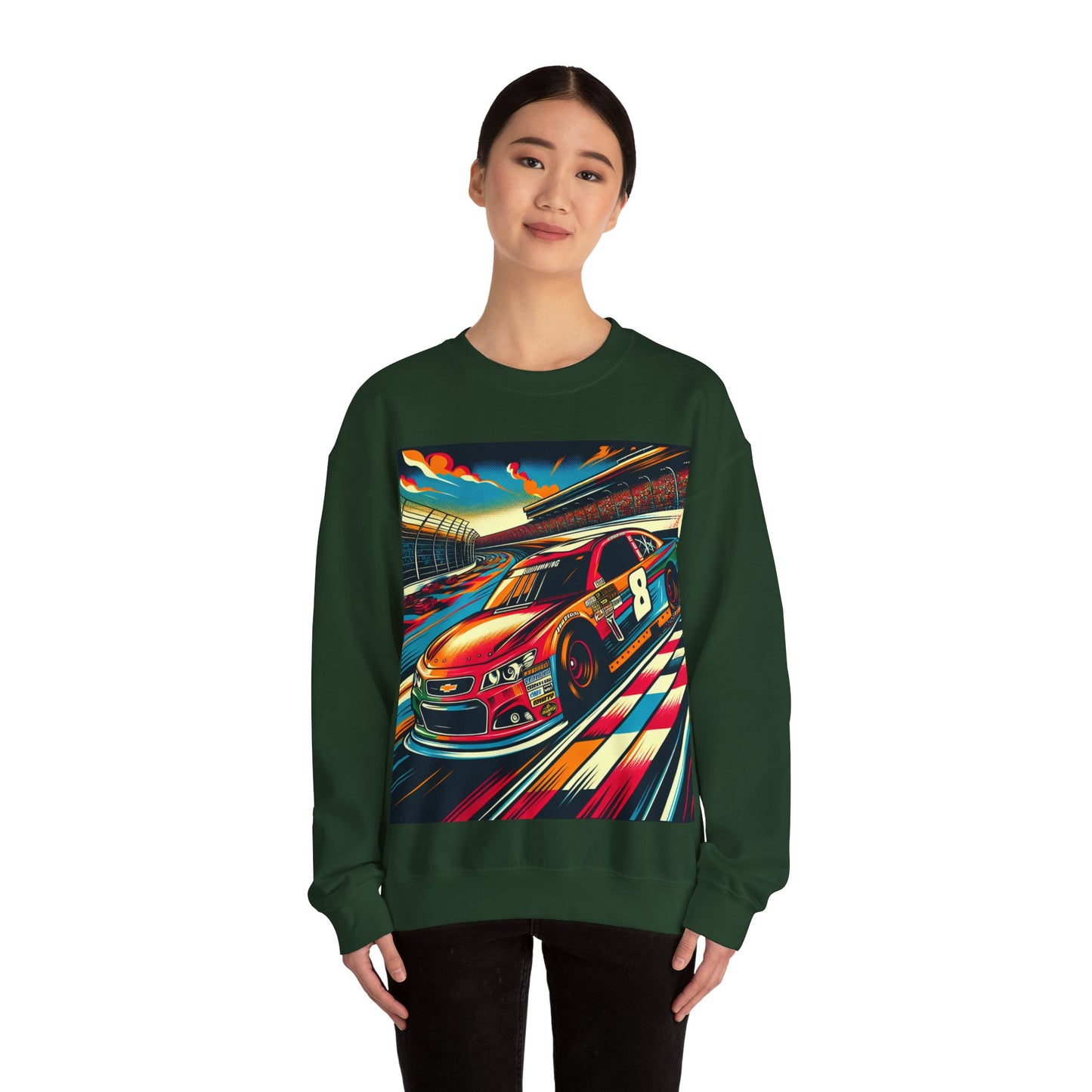 Race Car Crewneck Sweatshirt | Racing Apparel, Unisex Sweatshirt, Nascar Gift, Motorsports Clothing, Car Enthusiasts Sweatshirt