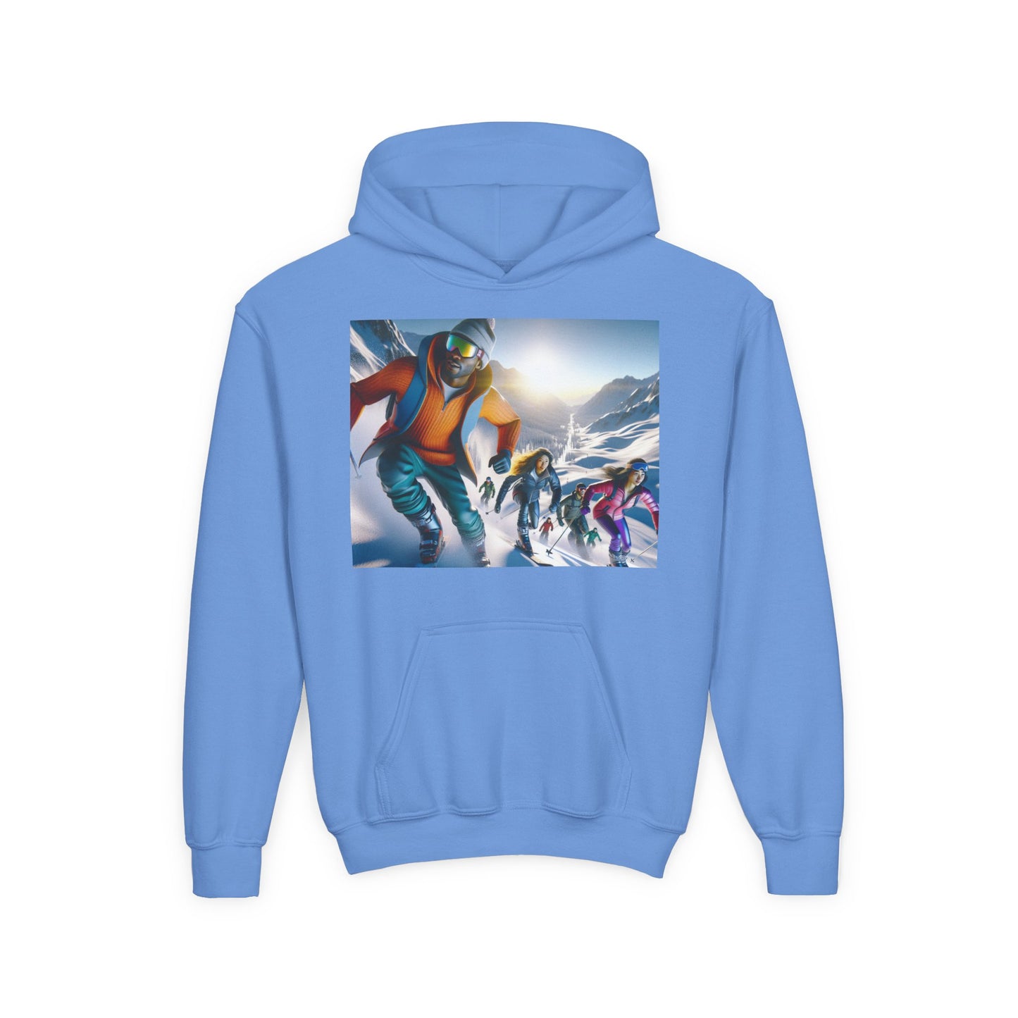 Skiing Youth Hoodie - Heavy Blend Sweatshirt