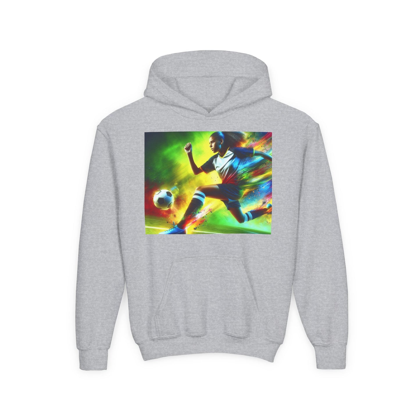 Soccer Youth Hoodie - Sporty Heavy Blend Sweatshirt for Young Athletes