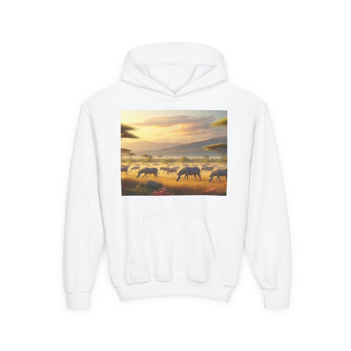 Zebras Youth Hoodie - Heavy Blend Sweatshirt