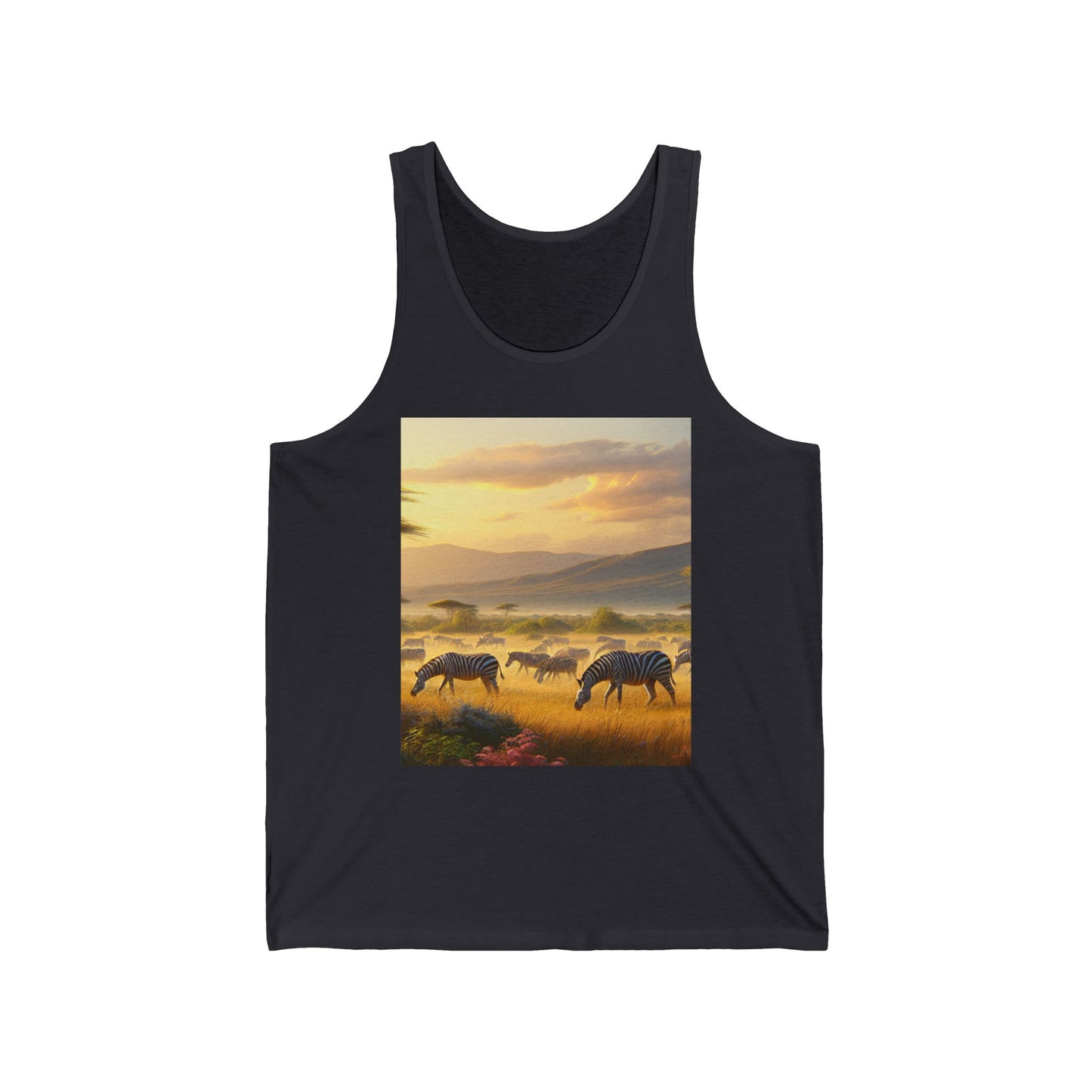 Zebras Unisex Jersey Tank Top - Perfect for Festivals & Casual Wear