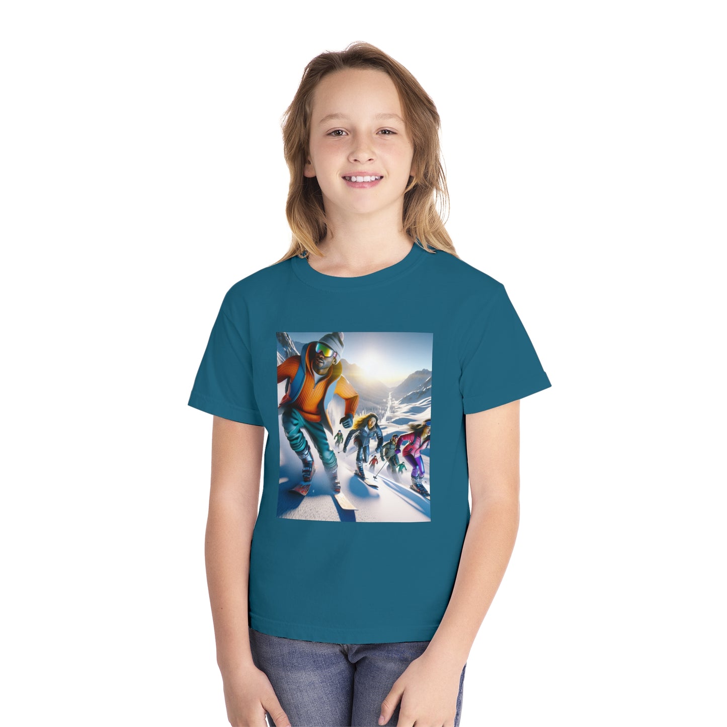 Skiing Youth Midweight Tee